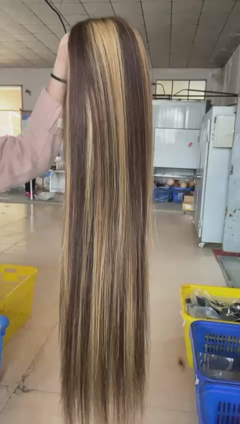 13x6 Silky Straight Highlight Color Wig