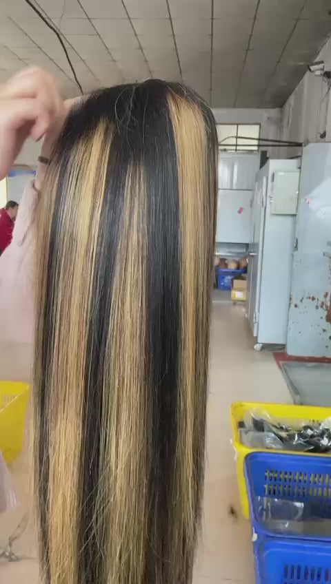 13x6 Silky Straight Highlight Color Wig